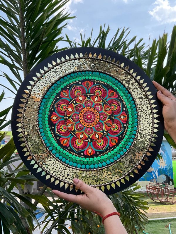 Handcrafted Mandala Art – 18 Inch Premium Wall Decor