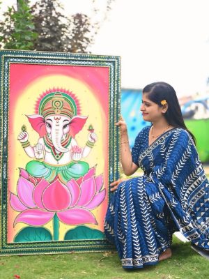 Ganesha Fusion Art Hand-Painted Artwork (Size 4*2.5 Feet)