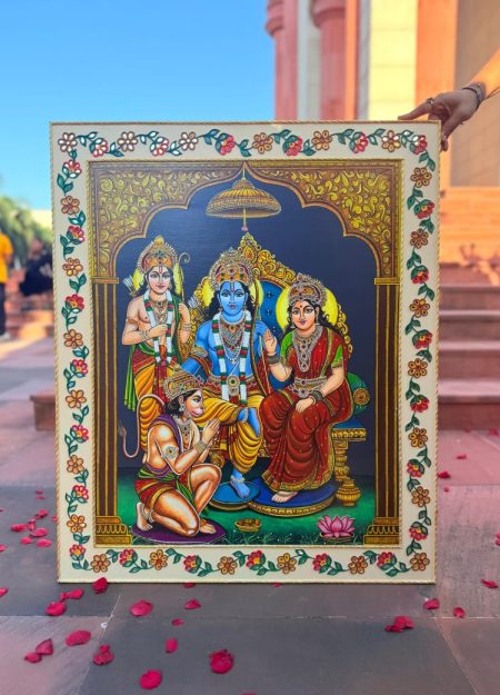 Ram Darbar Hand-Painted Artwork (Size 3×2.5 Feet)